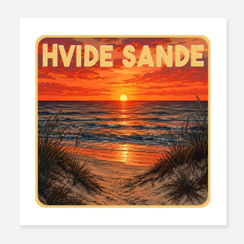 Hvide Sande Dänemark Poster 20x20 cm