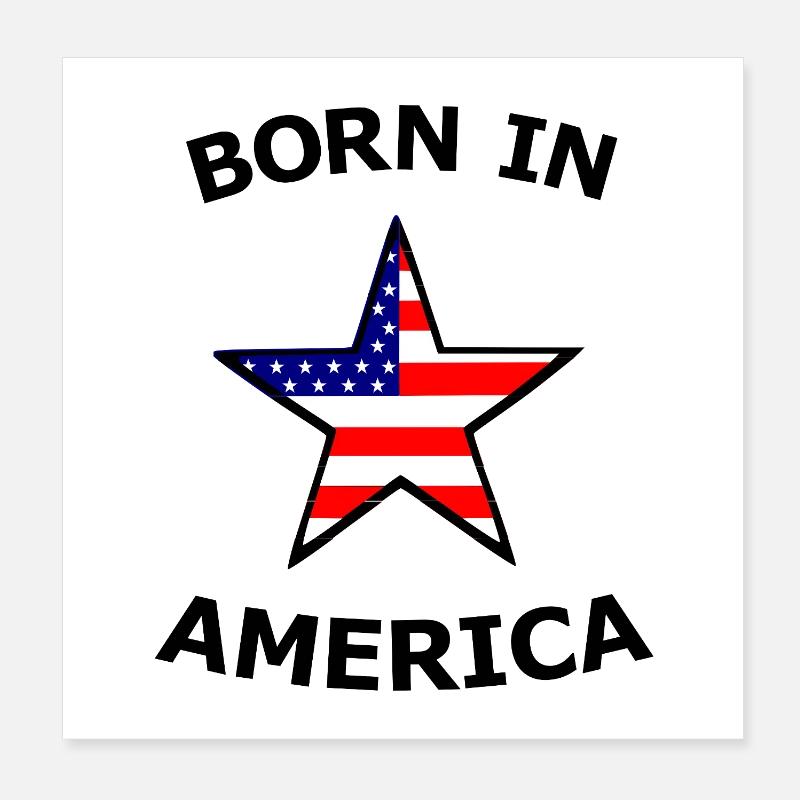 Stern mit US Flaggenmotiv Poster 20x20 cm