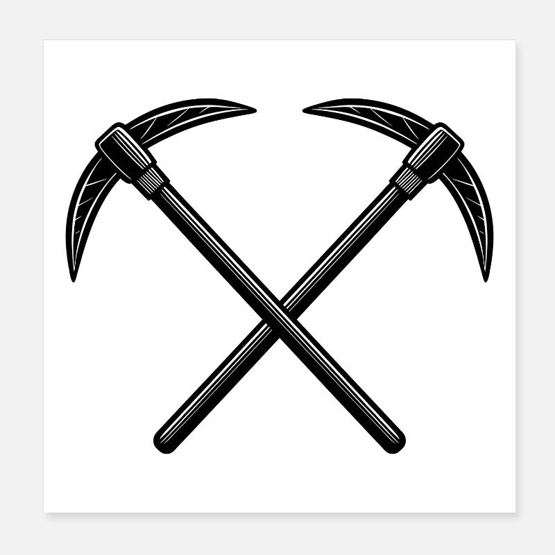 Cross Pickaxes Poster 8" x 8" (20x20 cm)