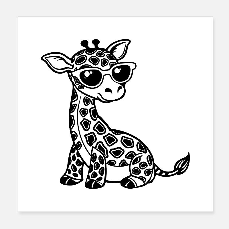 De jolies bébés girafes Poster 20 x 20 cm