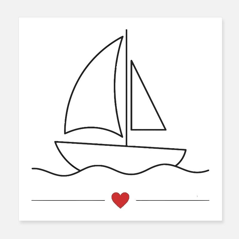 Bateau à moteur Bateau de sport Poster 20 x 20 cm
