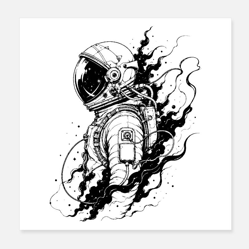 Astronaut between stardust and eternity Poster 8" x 8" (20x20 cm)