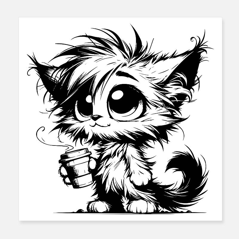 Big eyes, small cup, huge personality Poster 8" x 8" (20x20 cm)