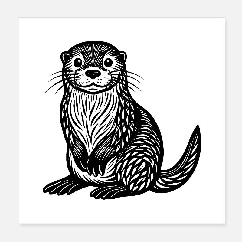 Mignonne loutre Poster 20 x 20 cm