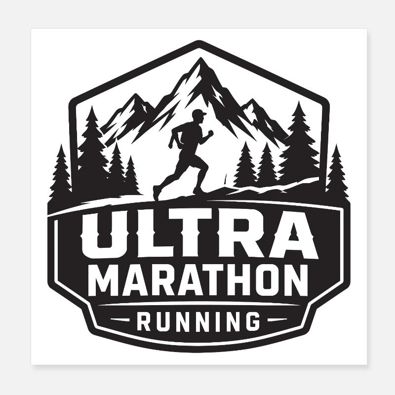 Ultra-Marathon-Lauf-Bergabzeichen Poster 20x20 cm