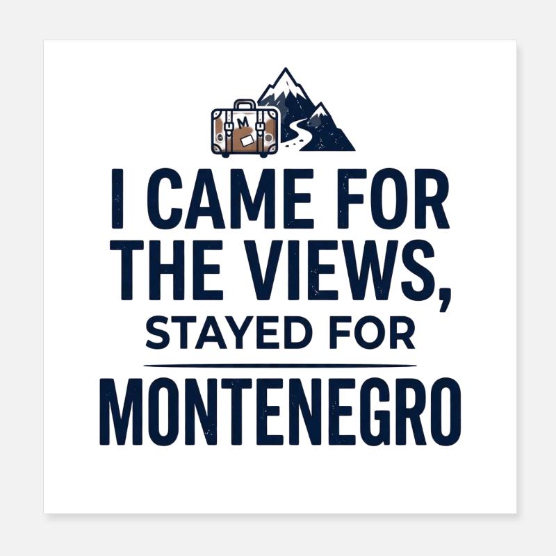 Montenegro Reise Balkan Adriaküste Berge Poster 20x20 cm