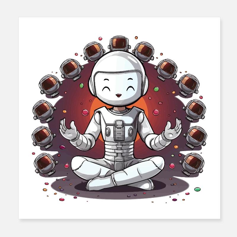 Le yogi de l’espace dans Astronaut Poster 20 x 20 cm