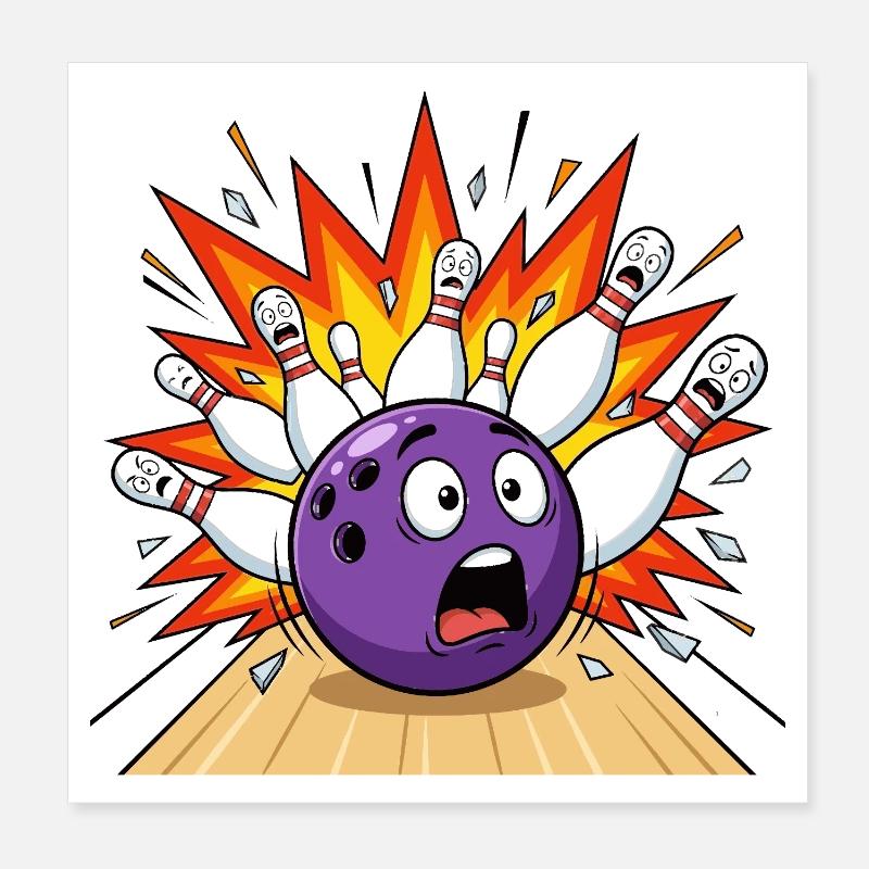 Bowling zerstört Bowling Bowling Poster 20x20 cm