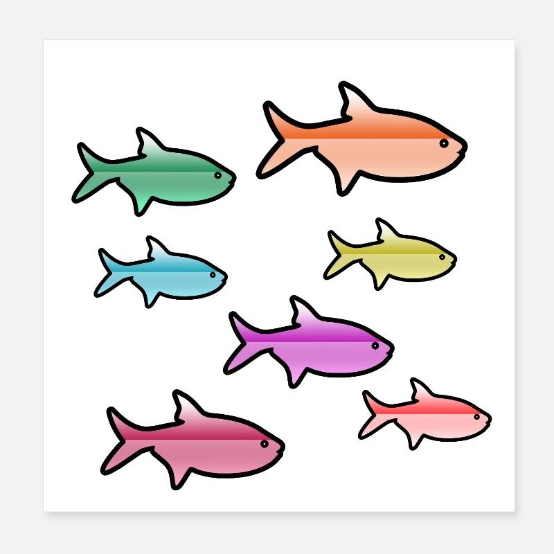 Poissons Poster 20 x 20 cm