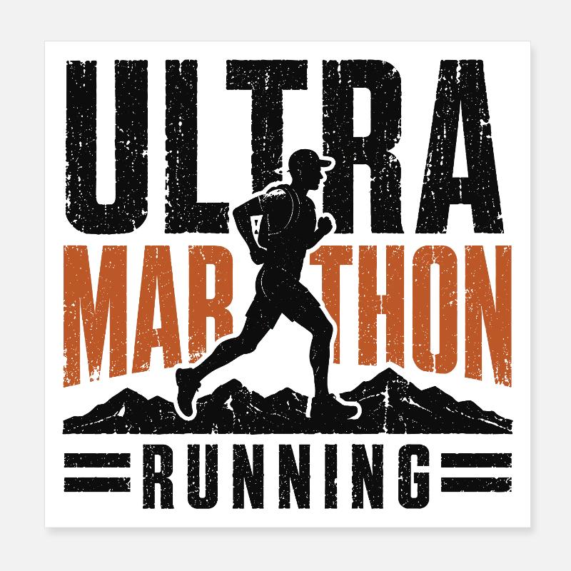Ultra-Marathon-Läufer-Grafik Poster 20x20 cm