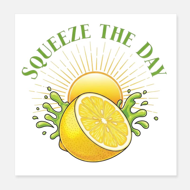 Squeeze the Day Zitronen-Splash Poster 20x20 cm