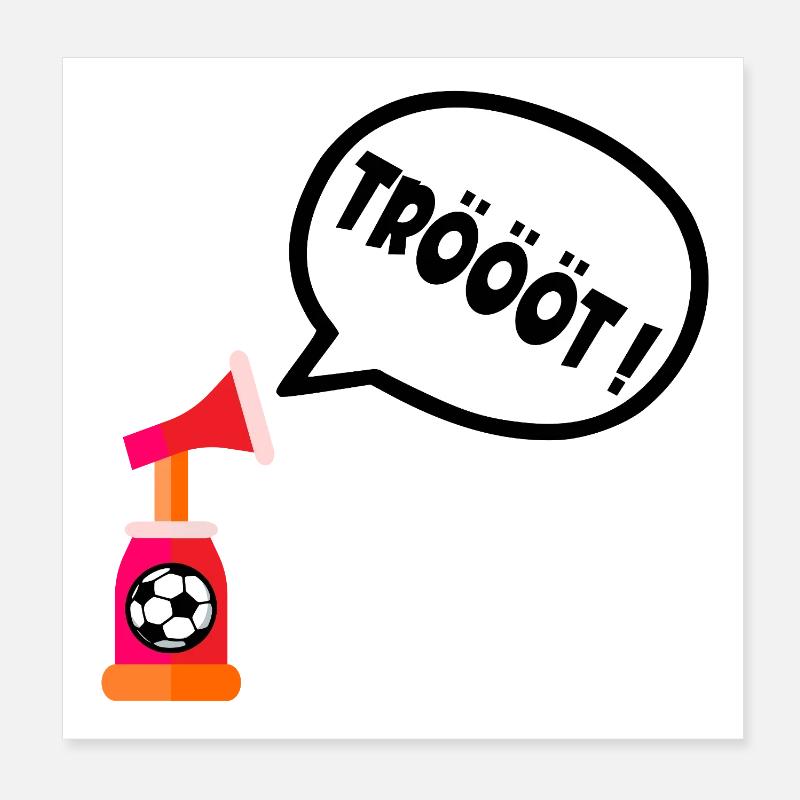 Fußball Stadion Tröte Poster 20x20 cm