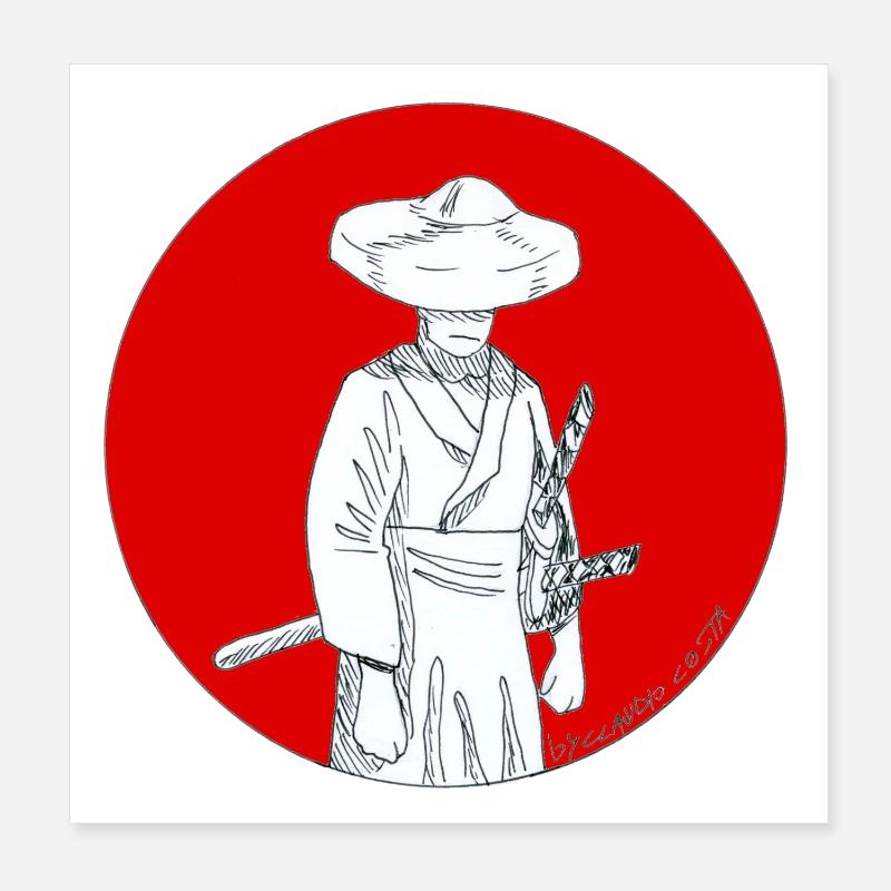 RONIN - Poster 20x20 cm - Weiß