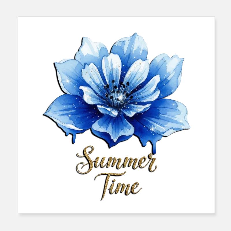 Blue Blossom – Heure avancée Poster 20 x 20 cm