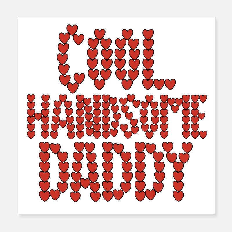 Papa cool et beau Poster 20 x 20 cm