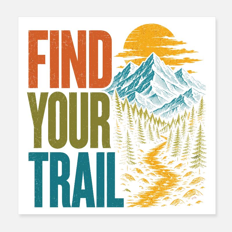 Berge – Finde deine Spur Poster 20x20 cm