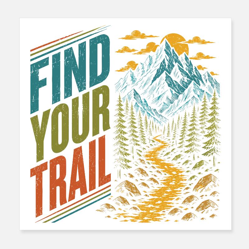 Berge – Finde deine Spur Poster 20x20 cm