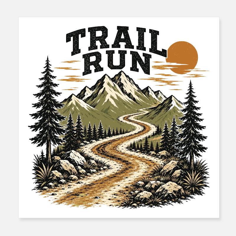 Trail Run Poster 8" x 8" (20x20 cm)