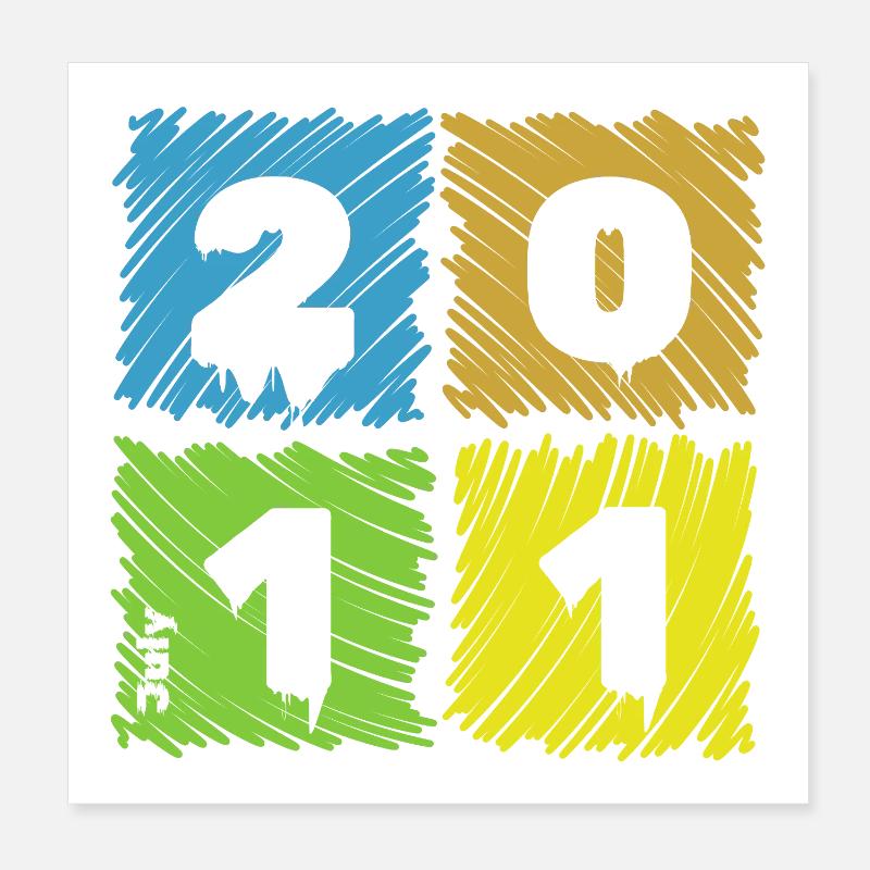 15. Geburtstag Farbige Patches since 07/2011 Poster 20x20 cm