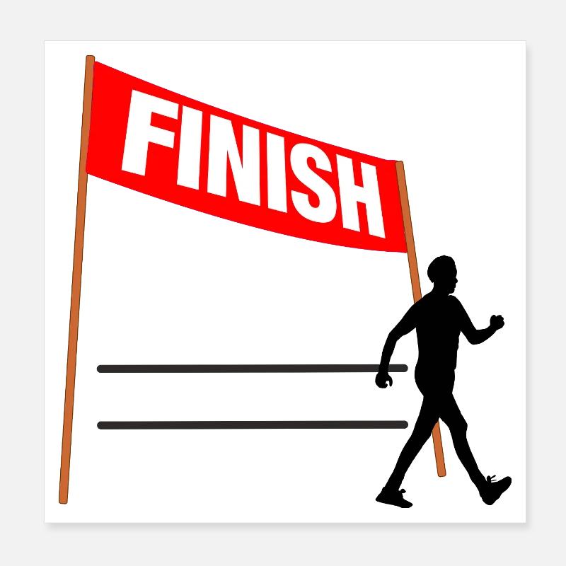 Walking Finish Custom Men Poster 8" x 8" (20x20 cm)