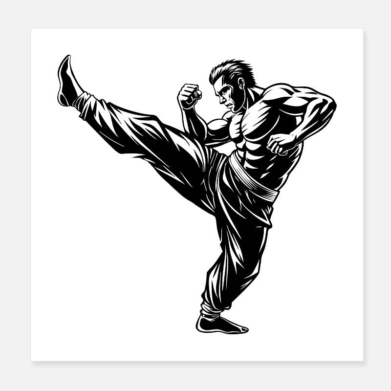 Fighter Kick Poster 20x20 cm