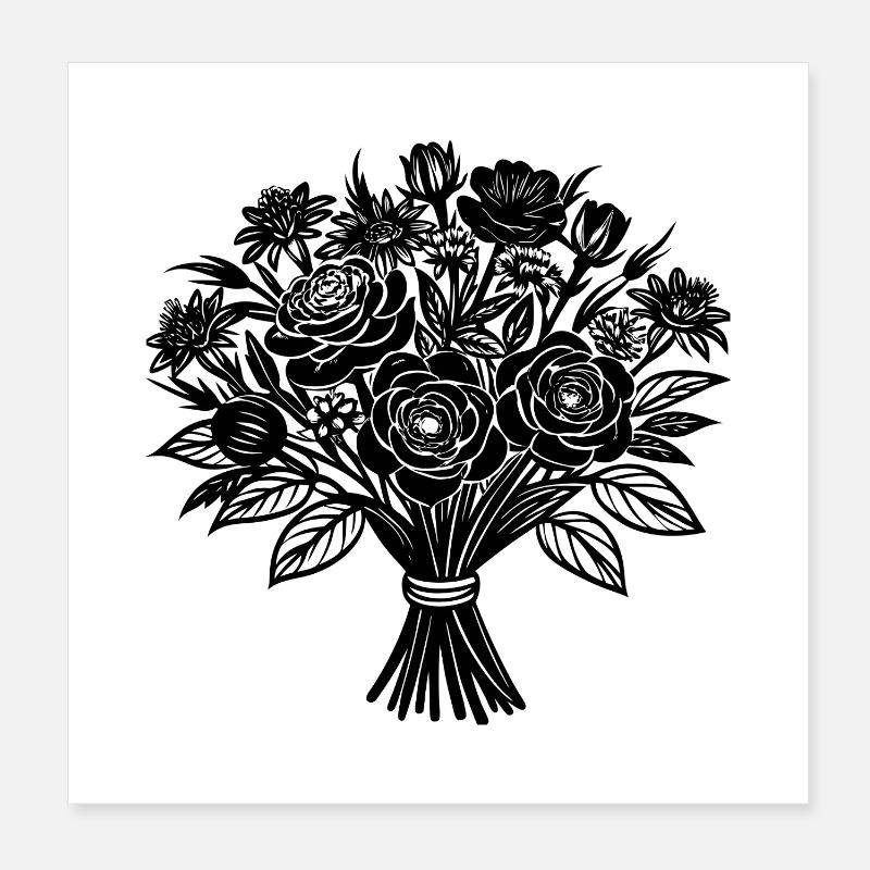 Blumenstrauß Poster 20x20 cm