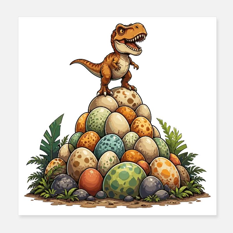 Petit Dino sur Egg Hill Poster 20 x 20 cm