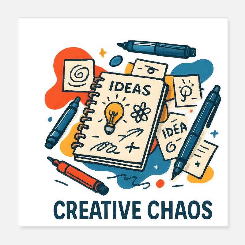 Creative Chaos Idea Book Poster 8" x 8" (20x20 cm)