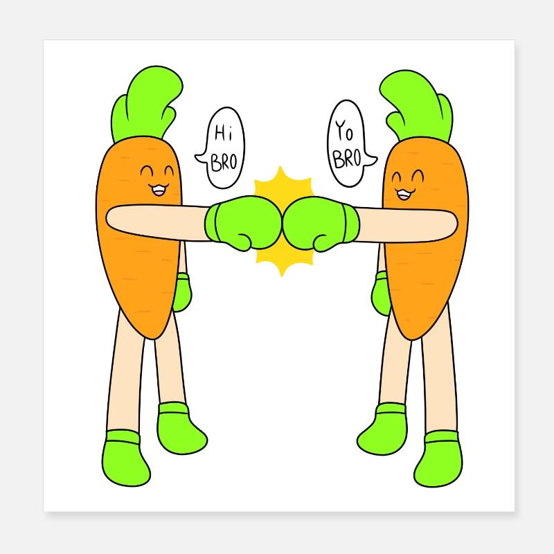 Coup de poing de carotte Poster 20 x 20 cm