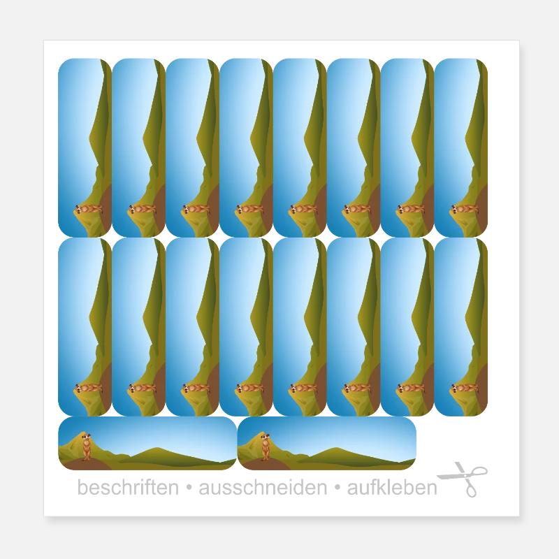 DIY Schulaufkleber Set - Erdmännchen - 18 Poster 20x20 cm