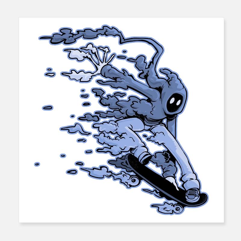 Cloud Skater in Melon Grab Poster 20x20 cm