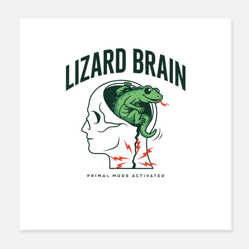 Lizard Brain Lizard Brain Psychology Profile Poster 8" x 8" (20x20 cm)