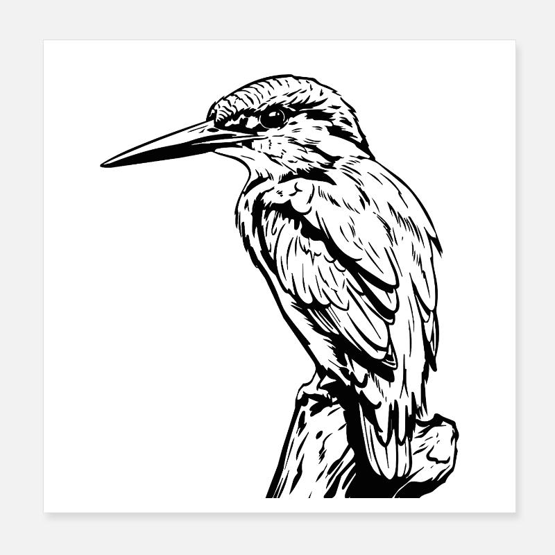 Pic / Martin-pêcheur Poster 20 x 20 cm