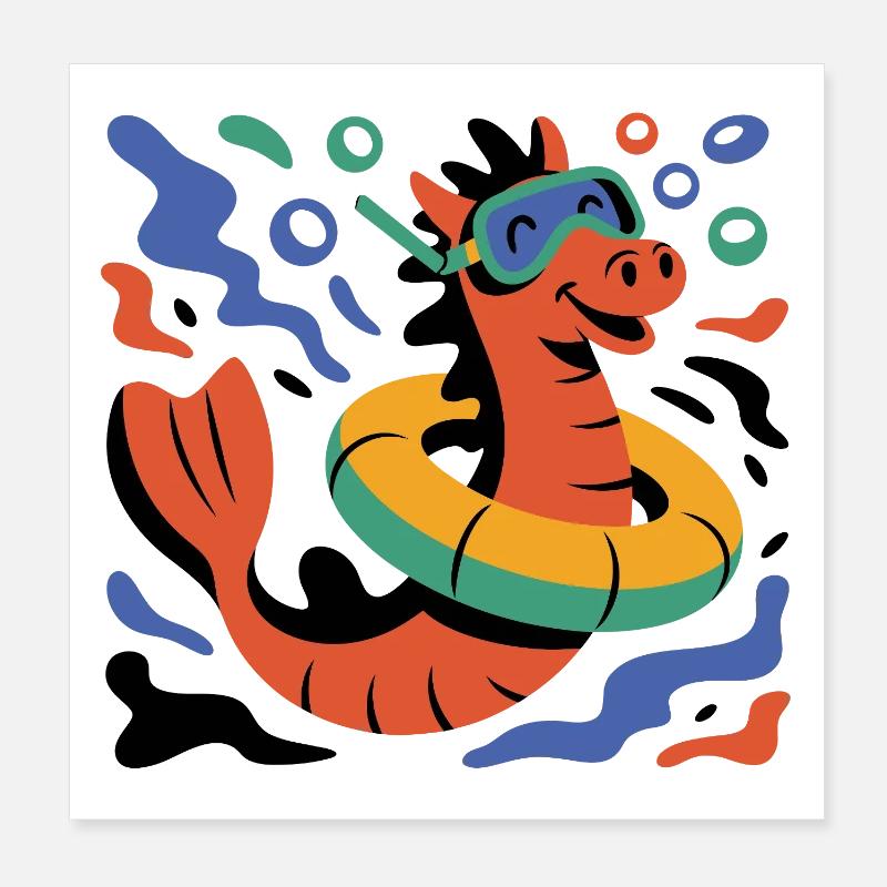 Hippocampe cool Poster 20 x 20 cm