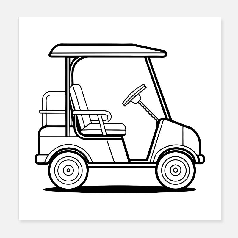 Voiturettes de golf Poster 20 x 20 cm