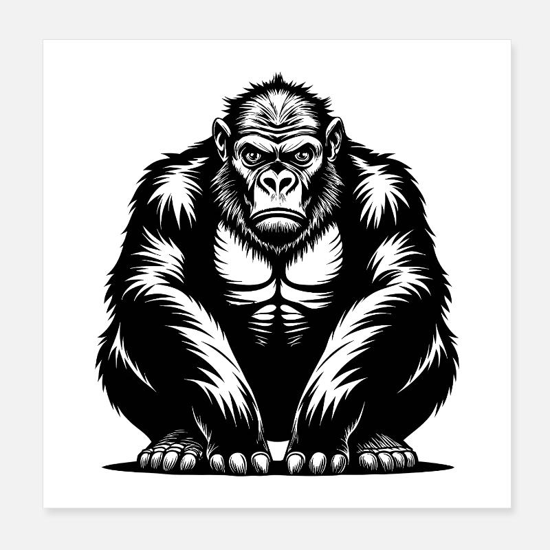 gorille Poster 20 x 20 cm