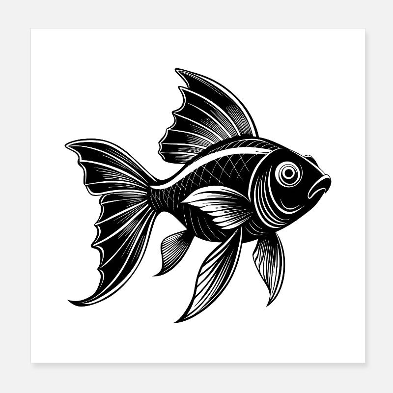 Goldfish Poster 8" x 8" (20x20 cm)
