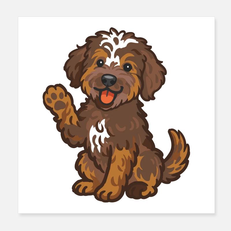 Doodle Brown-Tri - Chiot câlin Poster 20 x 20 cm