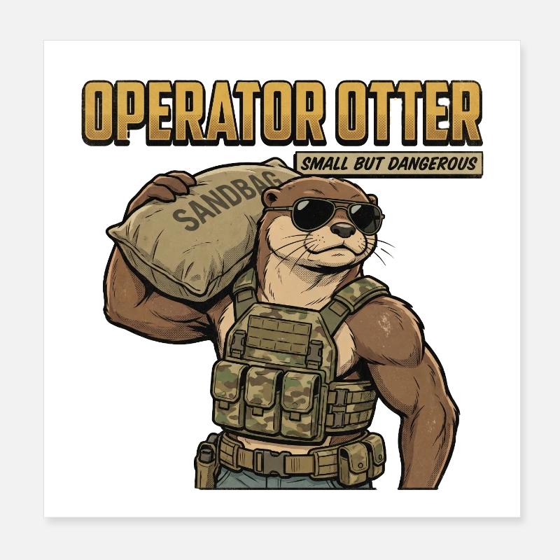 Operator Otter Poster 8" x 8" (20x20 cm)