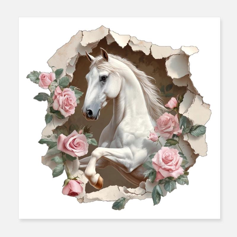Pferd Poster 20x20 cm