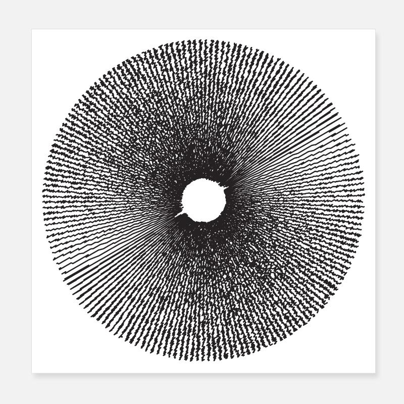 Radiales Sunburst-Ringmuster Poster 20x20 cm