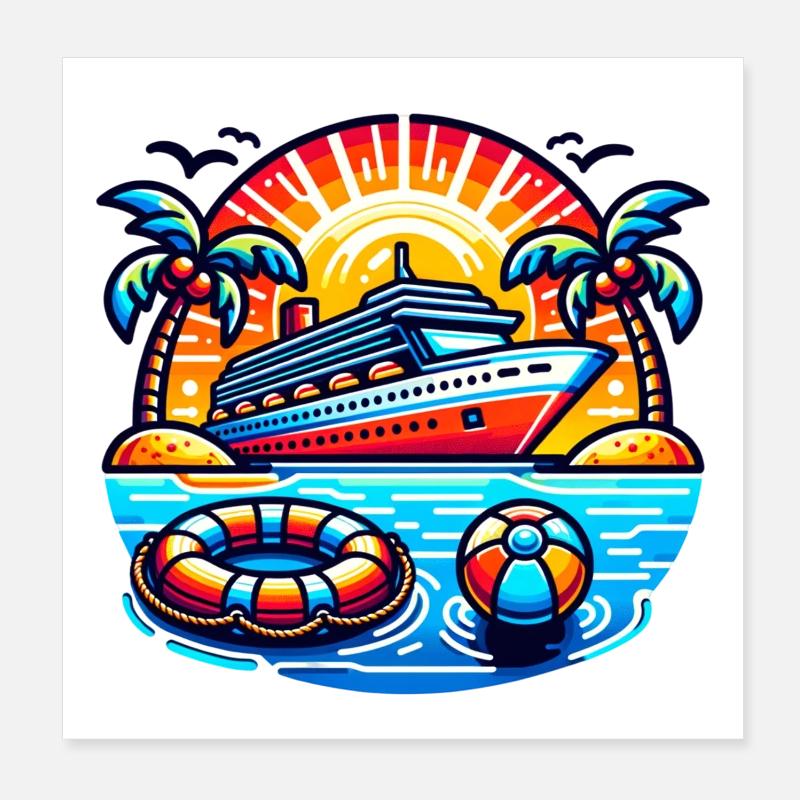 Kreuzfahrt  Poster 20x20 cm