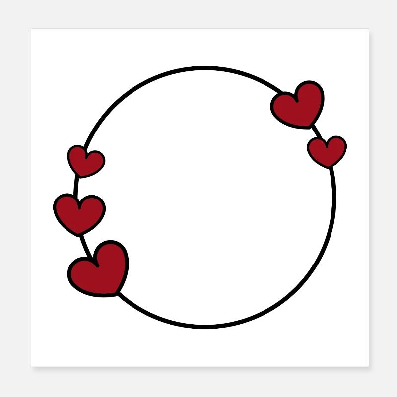 Heart Circle Poster 8" x 8" (20x20 cm)