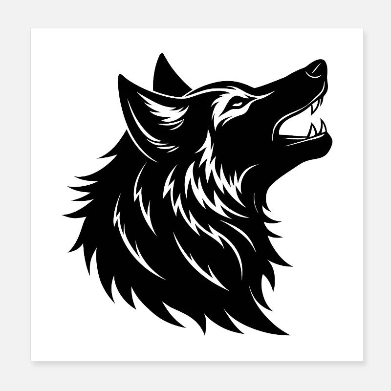 Loup hurlant Poster 20 x 20 cm