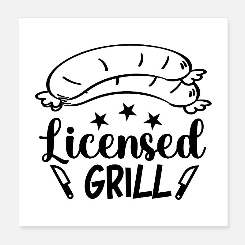 Licensed Grill Calligraphy Poster 8" x 8" (20x20 cm)