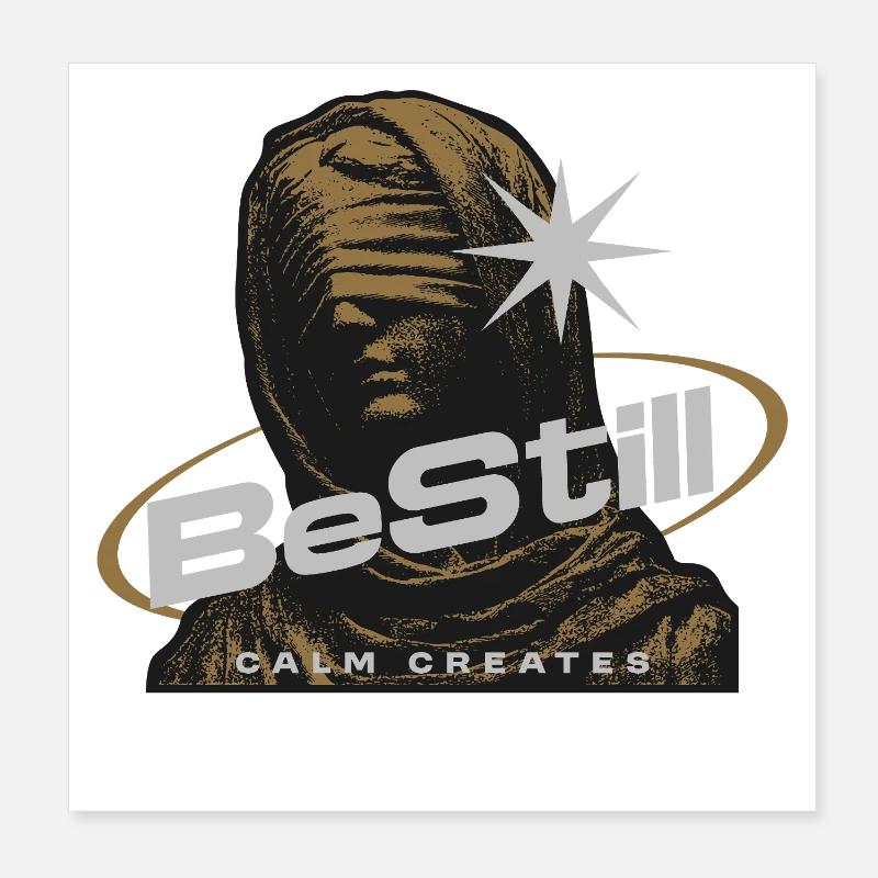 BeStill Resting Art Meditative Statue Poster 8" x 8" (20x20 cm)