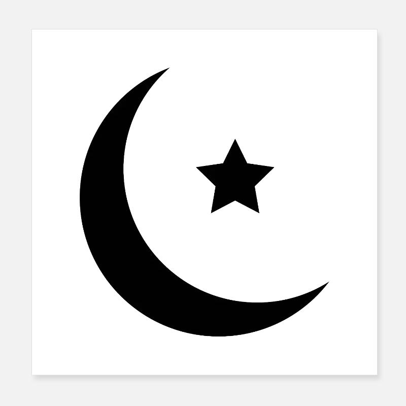 Islam Crescent Moon Poster 8" x 8" (20x20 cm)