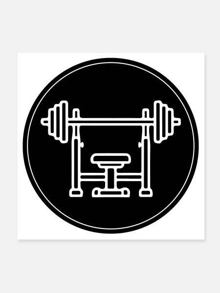 Weight bench bench press - Poster 8" x 8" (20x20 cm) - white - Front