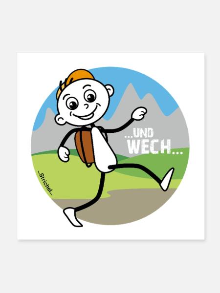 Wander Figur verabschiedet sich. - Poster 20x20 cm - Weiß - Vorne