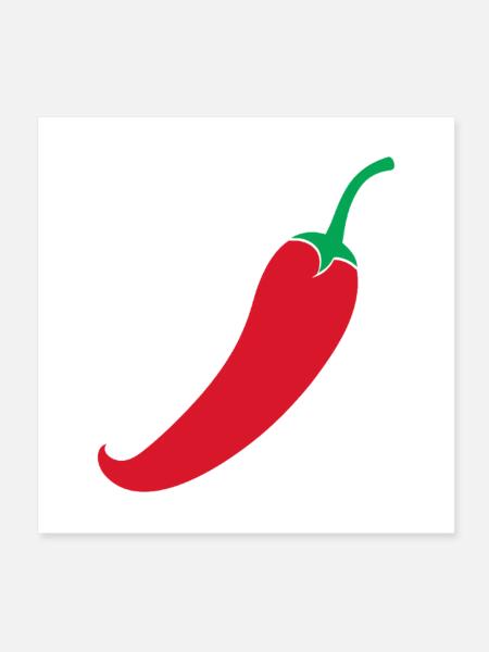 Piment rouge - Poster 20 x 20 cm - blanc - Devant